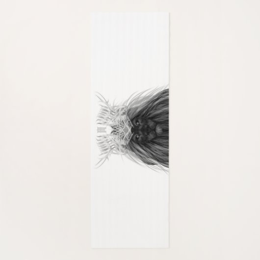 Black Lion met Antlers Crown en Monogram Yogamat (Achterkant)