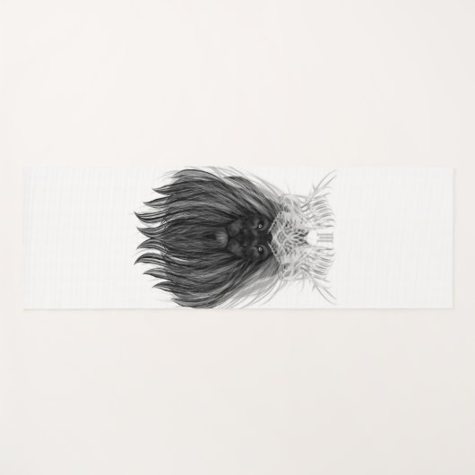 Black Lion met Antlers Crown en Monogram Yogamat (Voorkant (horizontaal))
