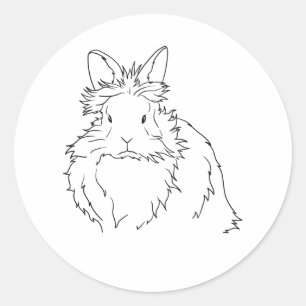Black Lionhead Rabbit Gift Ronde Sticker