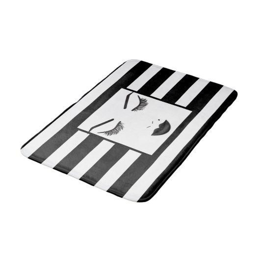 Black Lips Beauty Makeup Face Lashes & Eyebrows Badmat (Gekanteld)