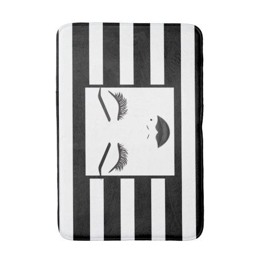 Black Lips Beauty Makeup Face Lashes & Eyebrows Badmat (Voorkant Verticaal)