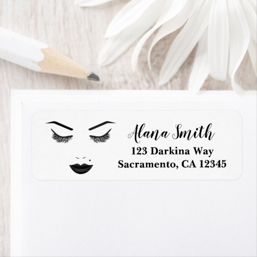 Black Lips Makeup Face Eyebrows Lips Glam Beauty Etiket (Insitu)