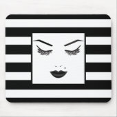Black Lips Makeup Face Eyebrows Lips Glam Beauty Muismat (Voorkant)