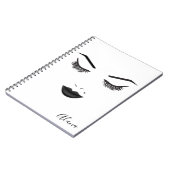 Black Lips Makeup Face Eyebrows Lips Glam Beauty Notitieboek (Linkerzijde)