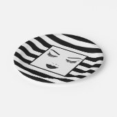 Black Lips Makeup Face Eyebrows Lips Glam Beauty Papieren Bordje (Gekanteld)