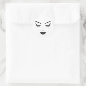 Black Lips Makeup Face Eyebrows Lips Glam Beauty Ronde Sticker (Tas)