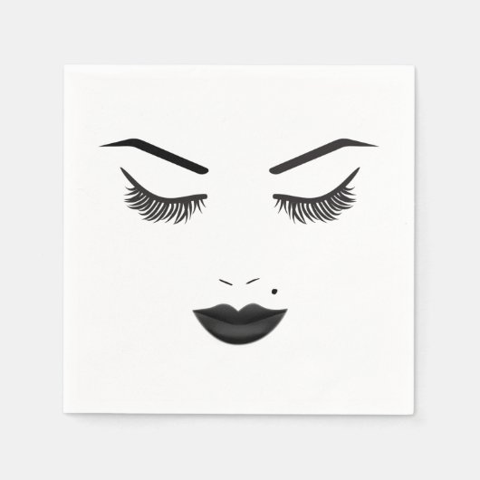 Black Lips Makeup Face Eyebrows Lips Glam Beauty Servet (Voorkant)