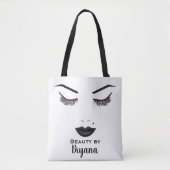 Black Lips Makeup Face Eyebrows Lips Glam Beauty Tote Bag (Voorkant)