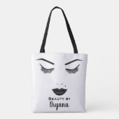 Black Lips Makeup Face Eyebrows Lips Glam Beauty Tote Bag (Achterkant)