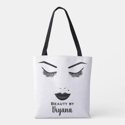 Black Lips Makeup Face Eyebrows Lips Glam Beauty Tote Bag (Achterkant)