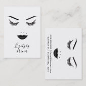 Black Lips Makeup Face Eyebrows Lips Glam Beauty Visitekaartje (Voorkant / Achterkant)