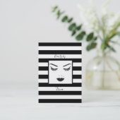 Black Lips Makeup Face Eyebrows Lips Glam Beauty Visitekaartje (Staand voorkant)