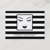 Black Lips Makeup Face Eyebrows Lips Glam Beauty Visitekaartje (Achterkant)