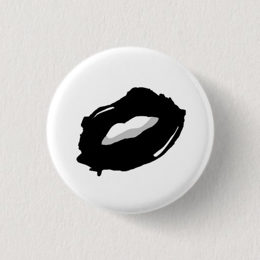 Black Lips Pop Art Pin Ronde Button 3,2 Cm (Voorkant)