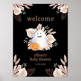 Black Little Boo Boho Ghost Baby shower Welkom Poster
