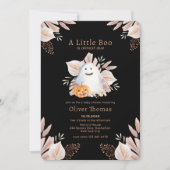 Black Little Boo Boho Ghost Halloween Baby shower Kaart (Voorkant)