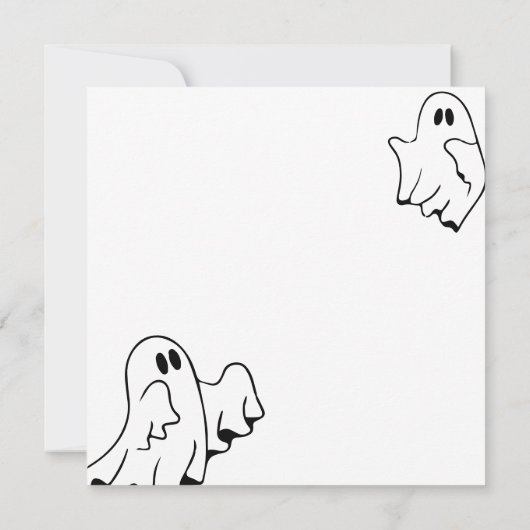 Black  Little Ghost Halloween Baby Shower  Bedankkaart (Achterkant)