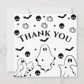 Black  Little Ghost Halloween Baby Shower  Bedankkaart (Voorkant)