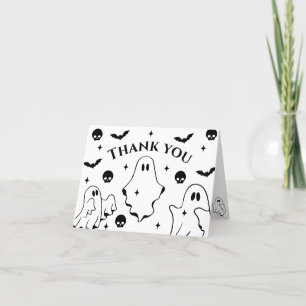 Black Little Ghost Halloween Baby shower Bedankkaart