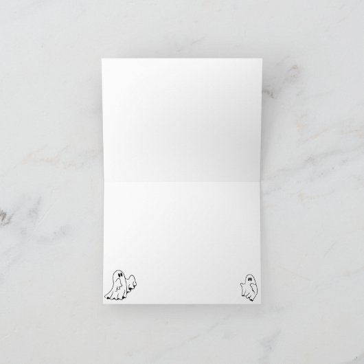 Black Little Ghost Halloween Baby shower Bedankkaart (Binnen)