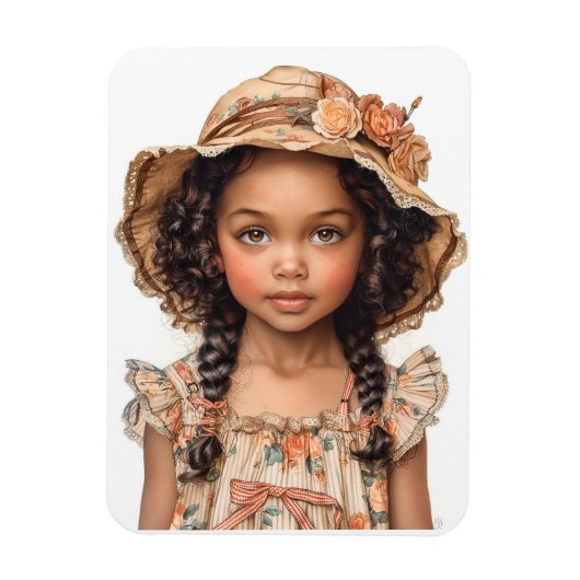 Black Little Girl Magneet (Verticaal)