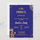 Black Little Prince Baby shower Invitation Templat Kaart (Voorkant)
