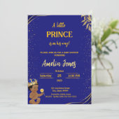 Black Little Prince Baby shower Invitation Templat Kaart (Staand voorkant)