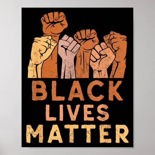 Black Lives Blm Human Rights Black History Month  Poster (Voorkant)