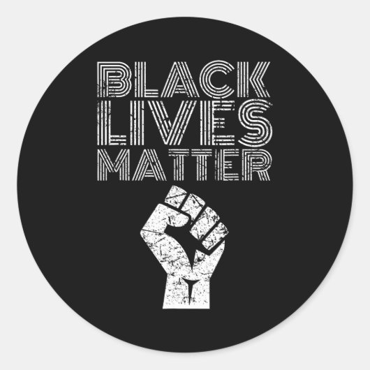 Black Lives Blm Human Rights Black History Month  Ronde Sticker (Voorkant)