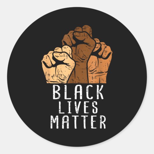 Black Lives Blm Human Rights Black History Month  Ronde Sticker (Voorkant)