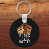 Black Lives Blm Human Rights Black History Month Sleutelhanger (Voorkant)