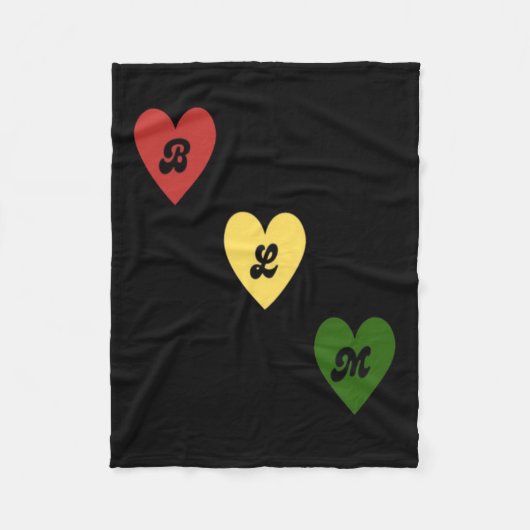 Black Lives Hearts Sticker Fleece Deken (Voorkant)