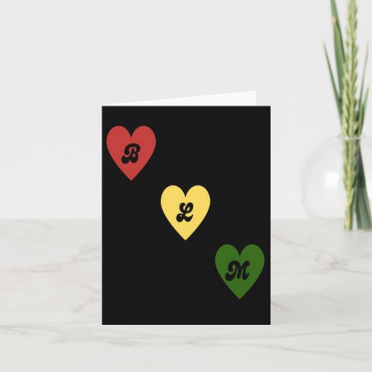 Black Lives Hearts Sticker Kaart (Voorkant)