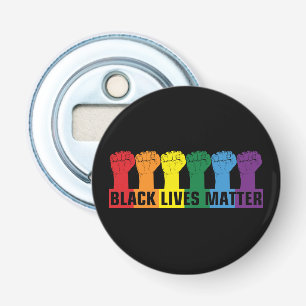 Black Lives Matte _ BLM regenboog Button Flesopener