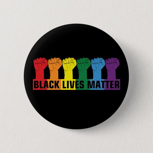 Black Lives Matte _ BLM regenboog Ronde Button 5,7 Cm (Voorkant)