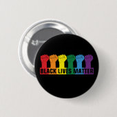 Black Lives Matte _ BLM regenboog Ronde Button 5,7 Cm (Voorkant /achterkant)