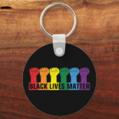 Black Lives Matte _ BLM regenboog Sleutelhanger (Voorkant)