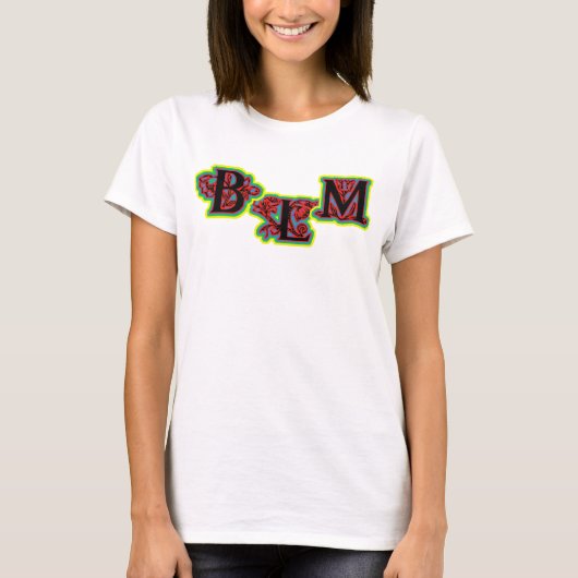 Black Lives Matte met bloemen T-Shirt (Voorkant)