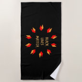 Black Lives Matte Red Gold Beach Towel Strandlaken (Voorkant)