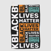 Black Lives Matte Simple Oranje Blue Typografie Golfhanddoek (Voorkant)