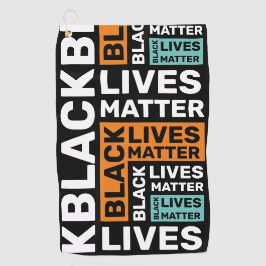 Black Lives Matte Simple Oranje Blue Typografie Golfhanddoek (Voorkant)
