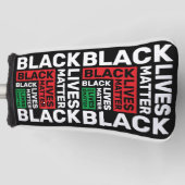 Black Lives Matte Simple Red Green Typografie Golfheadcover (Voorkant)