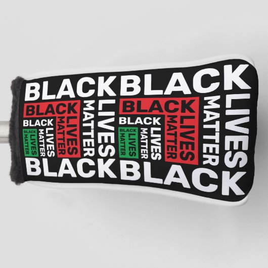 Black Lives Matte Simple Red Green Typografie Golfheadcover (Voorkant)