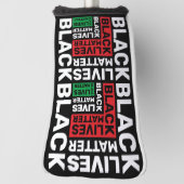 Black Lives Matte Simple Red Green Typografie Golfheadcover (Draai 90)