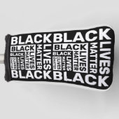 Black Lives Matte Simple White Black Typografie Golfheadcover (Voorkant)