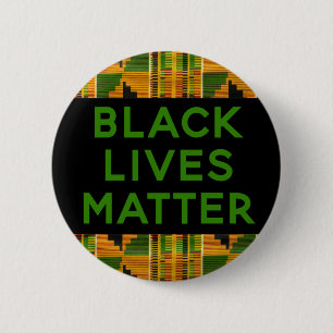Black Lives Matter - African Kente Ethnic print Ronde Button 5,7 Cm