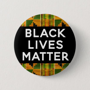 Black Lives Matter - African Kente Ethnic print Ronde Button 5,7 Cm