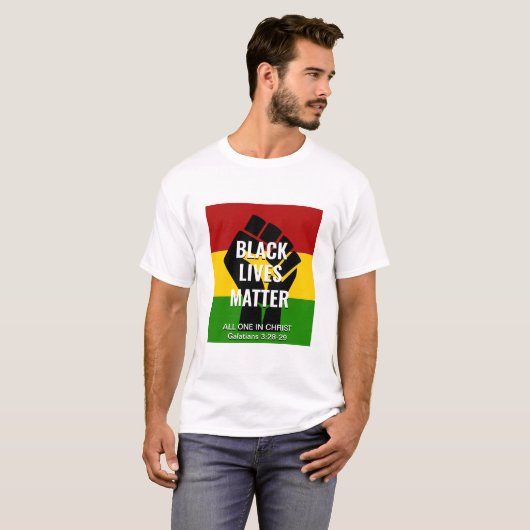BLACK LIVES MATTER All One in Christ T-shirt (Voorkant volledig)