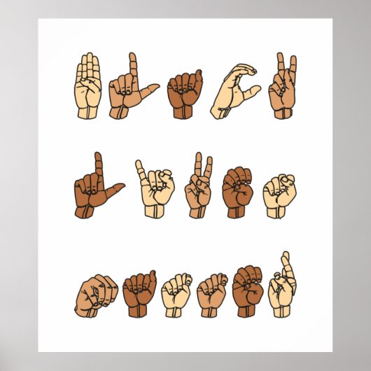 Black Lives Matter Amerikaanse Gebarentaal Poster (Voorkant)