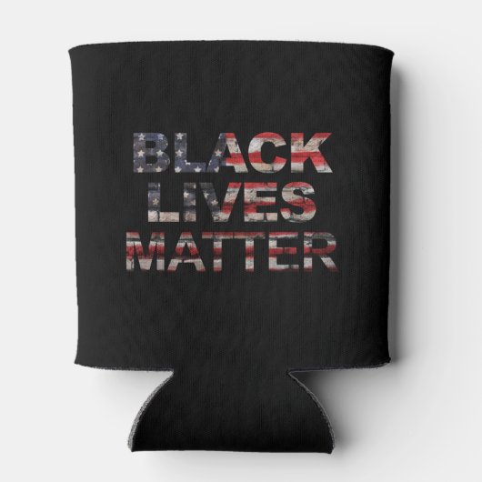 Black Lives Matter | Amerikaanse vlag Blikjeskoeler (Achterkant)